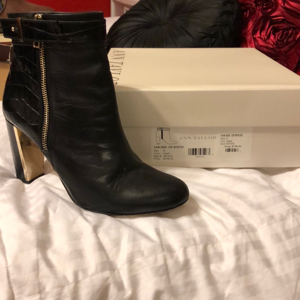 Ann Taylor leather Dress heel booties